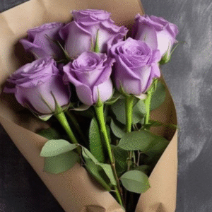 Purple Roses: Flowers Bouquet