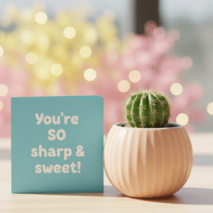 “Sharp & Sweet” Funny Cactus Gift